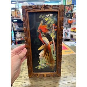 Vintage Mexican Feather Art Framed